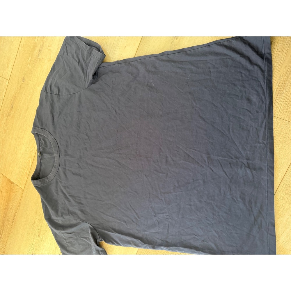 Lululemon Tee Shirt Mens L Navy Blue Good Short Sleeve Crew Neck Activewear 280